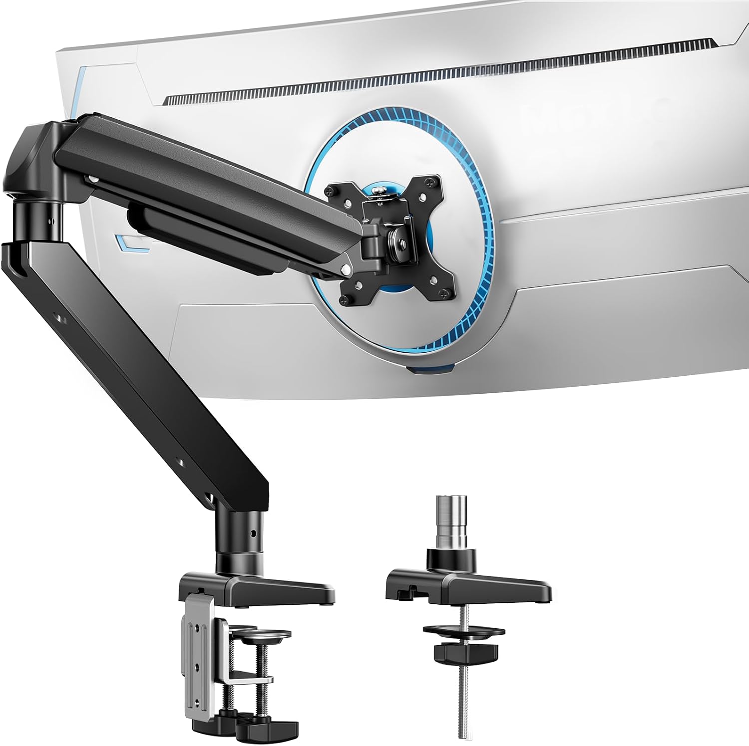 ErGear Heavy Duty Monitor Arm for 13-49″ Ultrawide Screens, 37.4 lbs Capacity, Full Motion Monitor Desk Mount, Rock-Solid Support, Dual C-Clamp & Grommet Mount, VESA 75x75/100x100mm - Triple Arms
