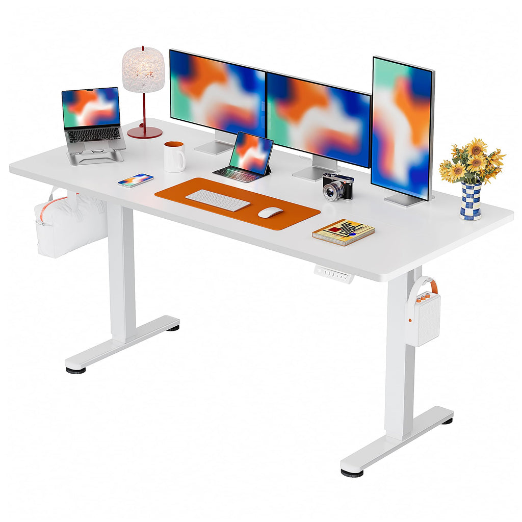 ErGear Height Adjustable Electric Standing Desk, 48 x 24 Inches Sit Stand up Desk, Memory Computer Home Office Desk, Vintage Brown -