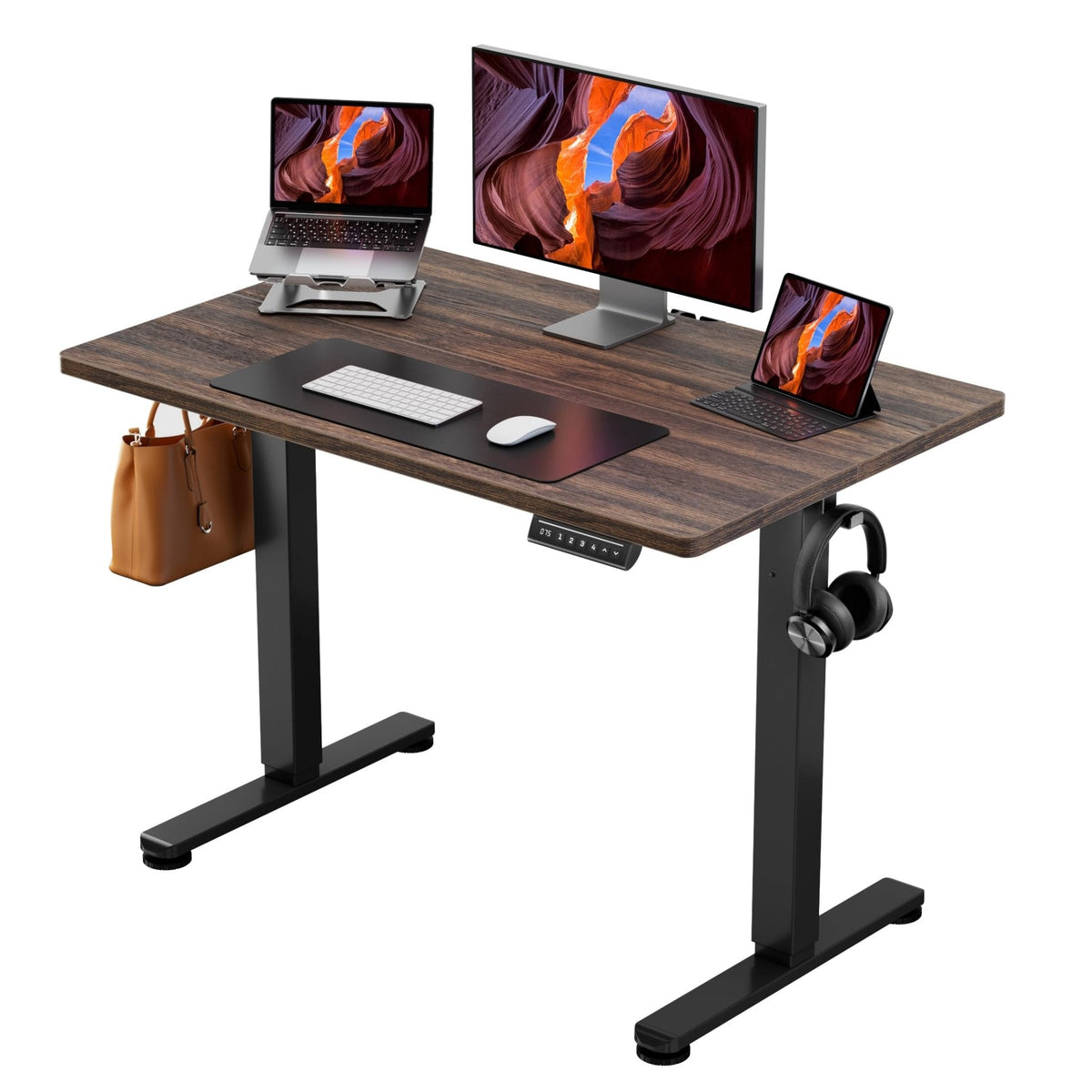 ErGear Height Adjustable Electric Standing Desk, 63 x 28 Inches Sit Stand up Desk, Memory Computer Home Office Desk, Black -