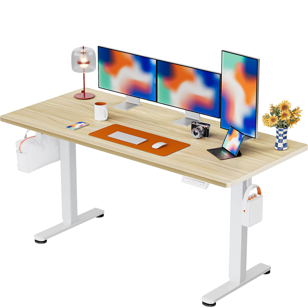 ErGear Height Adjustable Electric Standing Desk, 63 x 28 Inches Sit Stand up Desk, Memory Computer Home Office Desk, Black -