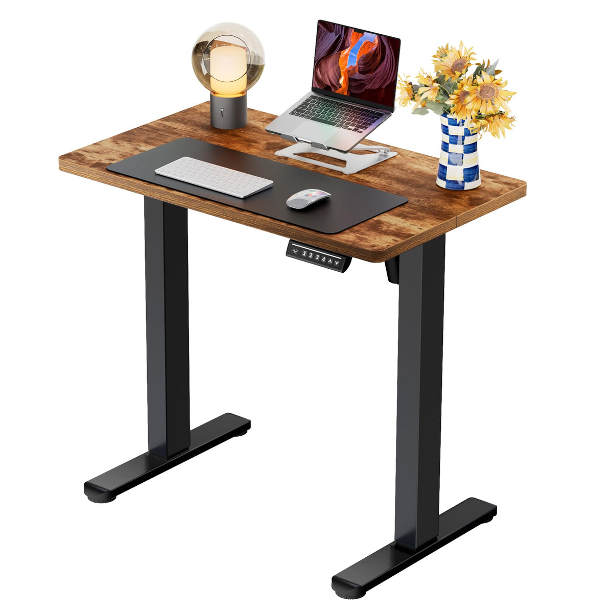 ErGear Height Adjustable Electric Standing Desk, 63 x 28 Inches Sit Stand up Desk, Memory Computer Home Office Desk, Black -