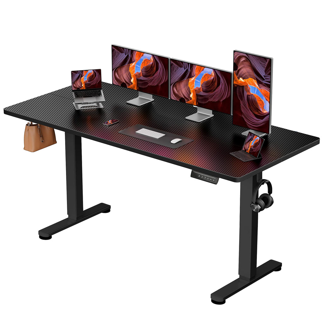ErGear Height Adjustable Electric Standing Desk, 63 x 28 Inches Sit Stand up Desk, Memory Computer Home Office Desk, Black -