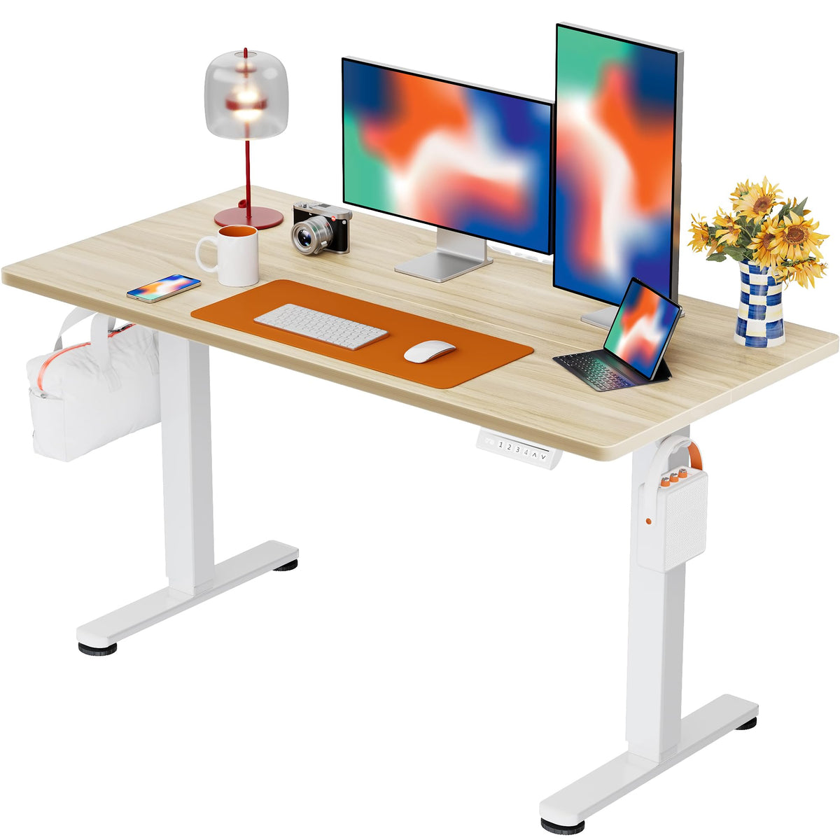ErGear Height Adjustable Electric Standing Desk, 63 x 28 Inches Sit Stand up Desk, Memory Computer Home Office Desk, Black -