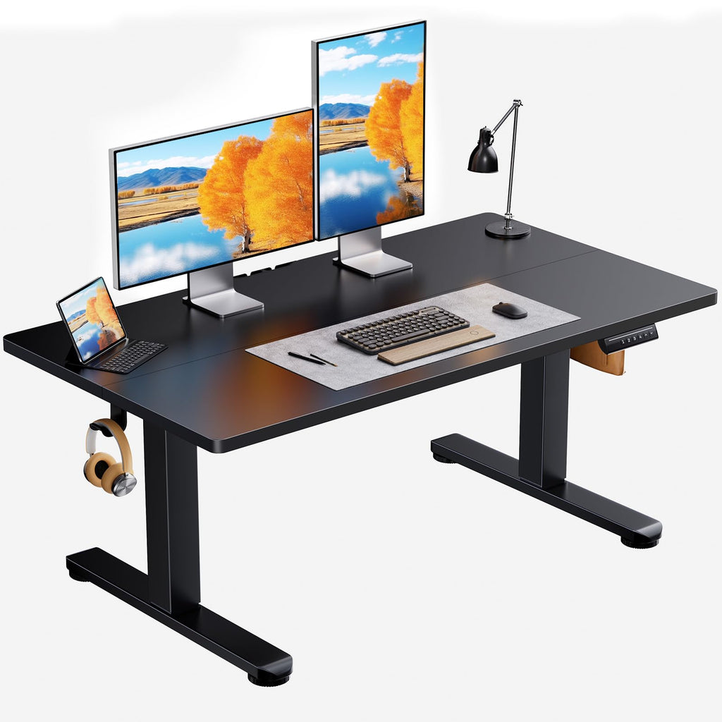 ErGear Low Height Adjustable Desk, Lifts 18.9-28.4 Inches, 35 X 20 Inches Electric Standing Desk for Kids, 4 Height Memory Settings & Storage Hooks, Home Office Computer Table & Study Desk, Natural -