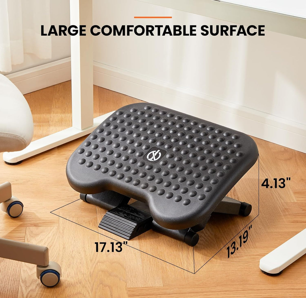 ErGear Under Desk Footrest, Adjustable Foot Rest with 3 Height Settings and 30-Degree Angle, Ergonomic Desk Foot Rest with Massage Texture, Foot and Leg Rest for Home & Office -