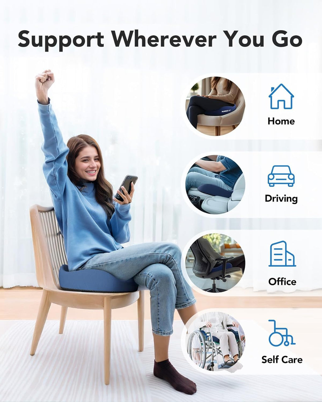 Ergonomic Seat Cushion for Office Chair - 