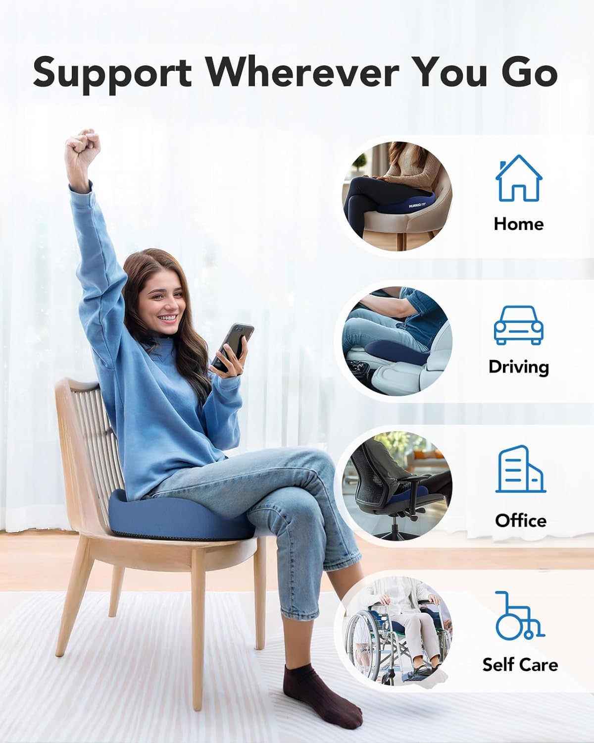 Ergonomic Seat Cushion for Office Chair - 