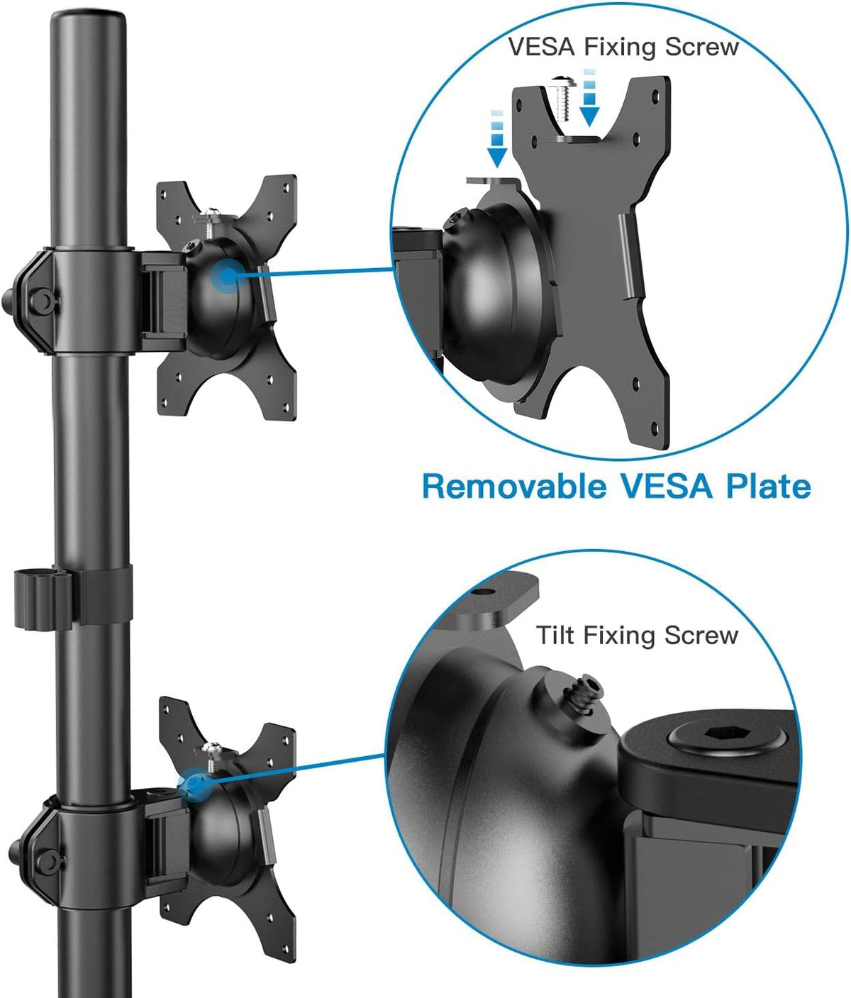 HM2 Vertical Dual Monitor Mount for 13" to 32" Screens - 