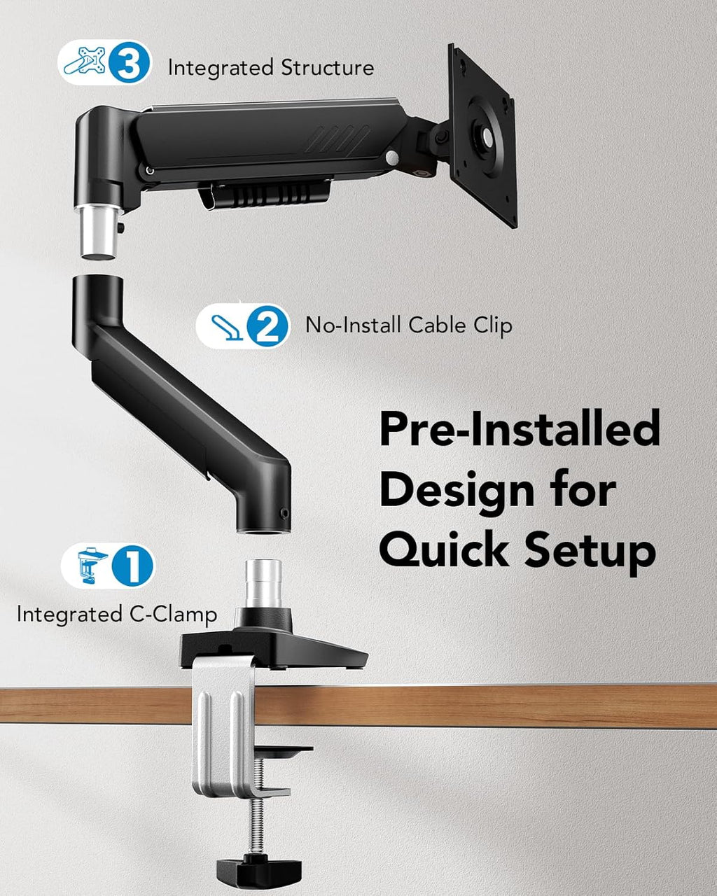 HUANUO 2 in 1 Function Laptop Mount with Tray, Fits 13-34″ Monitors & Up to 17″ Notebook, Ergonomic Laptop Arm with Full Motion Adjustment, Laptop Stand for Desk, VESA 75x75mm/100x100mm -