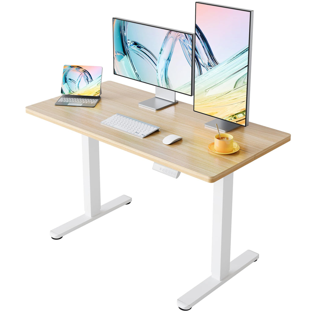 HUANUO 32" Small Electric Standing Desk Adjustable Height, 4 Memory Height Settings, Sit Stand Up Desk for Home Office & Computer Workstation, Black -