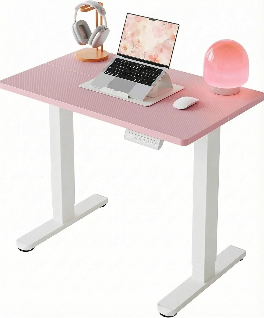 HUANUO 32" Small Electric Standing Desk Adjustable Height, 4 Memory Height Settings, Sit Stand Up Desk for Home Office & Computer Workstation, Black -