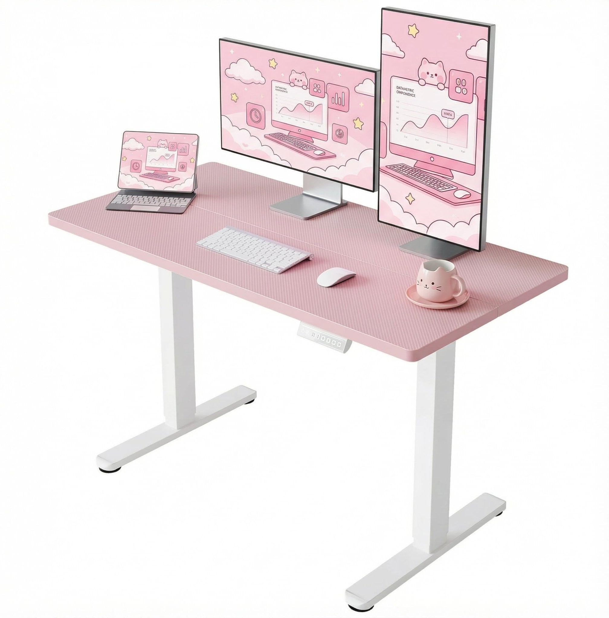 HUANUO 32" Small Electric Standing Desk Adjustable Height, 4 Memory Height Settings, Sit Stand Up Desk for Home Office & Computer Workstation, Black -