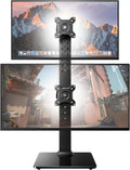 HUANUO Dual Monitor Stand for 13 to 34 Inch, Max Load 44 lbs, Vertical Monitor Mount, Freestanding Monitor Riser with Swivel, Tilt, Rotation, 13 Height Settings, Max VESA 100x100 -
