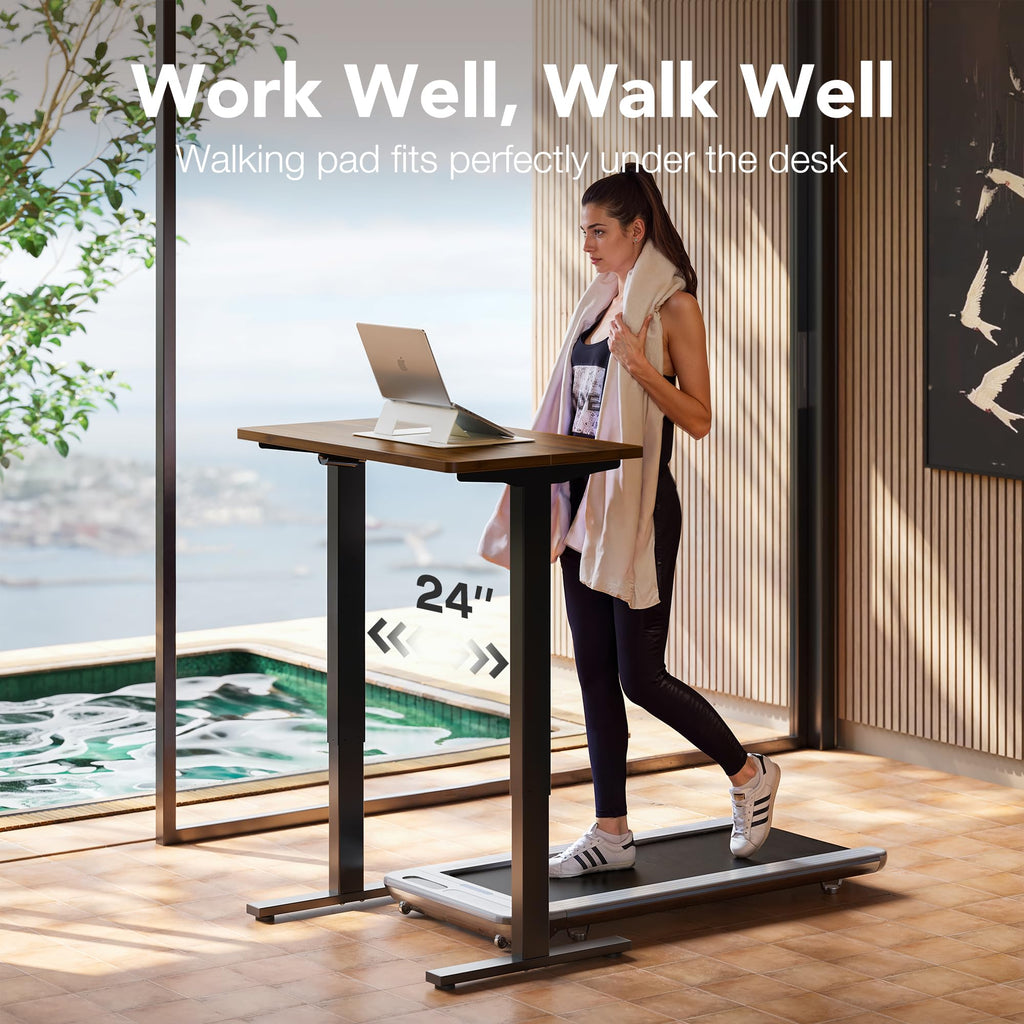 HUANUO Electric Standing Desk, 40 x 24 Inch Height Adjustable Computer Desk with Storage Bag, 4 Height Memory Settings, Sit Stand Up Desk for Home Office, Black - 40" x 24"