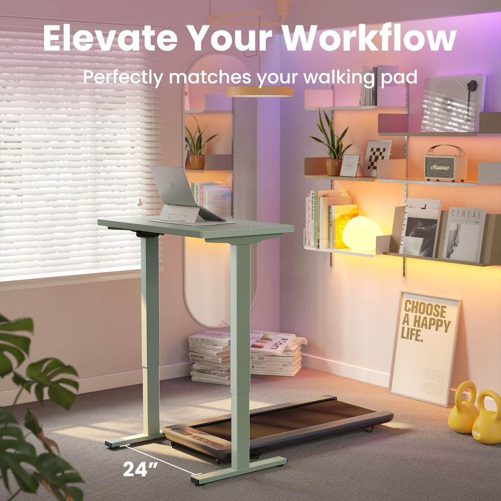 HUANUO Electric Standing Desk, 40 x 24 Inch Height Adjustable Computer Desk with Storage Bag, 4 Height Memory Settings, Sit Stand Up Desk for Home Office, Black - 40" x 24"