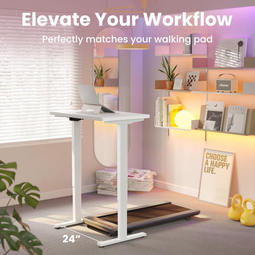 HUANUO Electric Standing Desk, 40 x 24 Inch Height Adjustable Computer Desk with Storage Bag, 4 Height Memory Settings, Sit Stand Up Desk for Home Office, Black - 40" x 24"