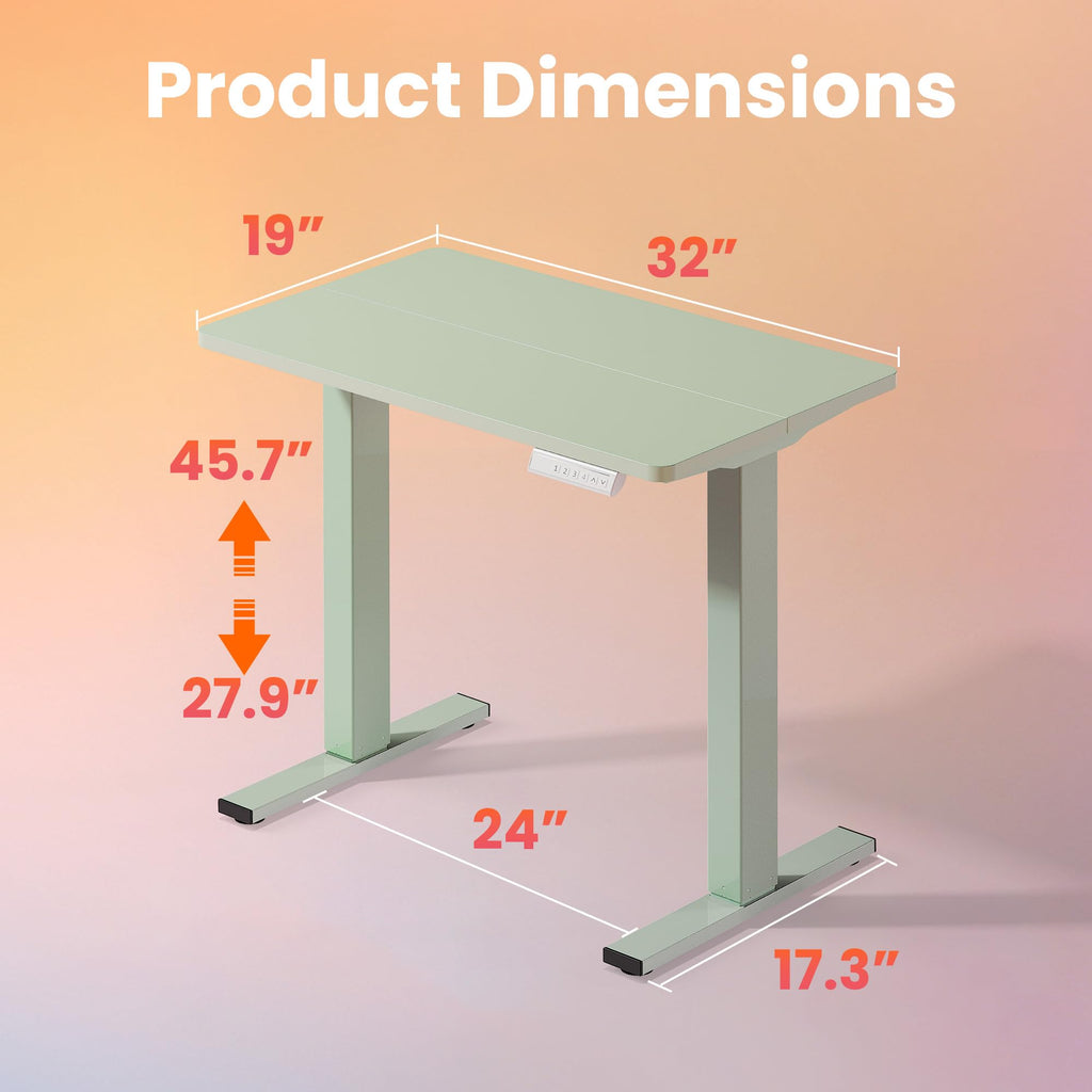 HUANUO Electric Standing Desk, 40 x 24 Inch Height Adjustable Computer Desk with Storage Bag, 4 Height Memory Settings, Sit Stand Up Desk for Home Office, Black - 40" x 24"