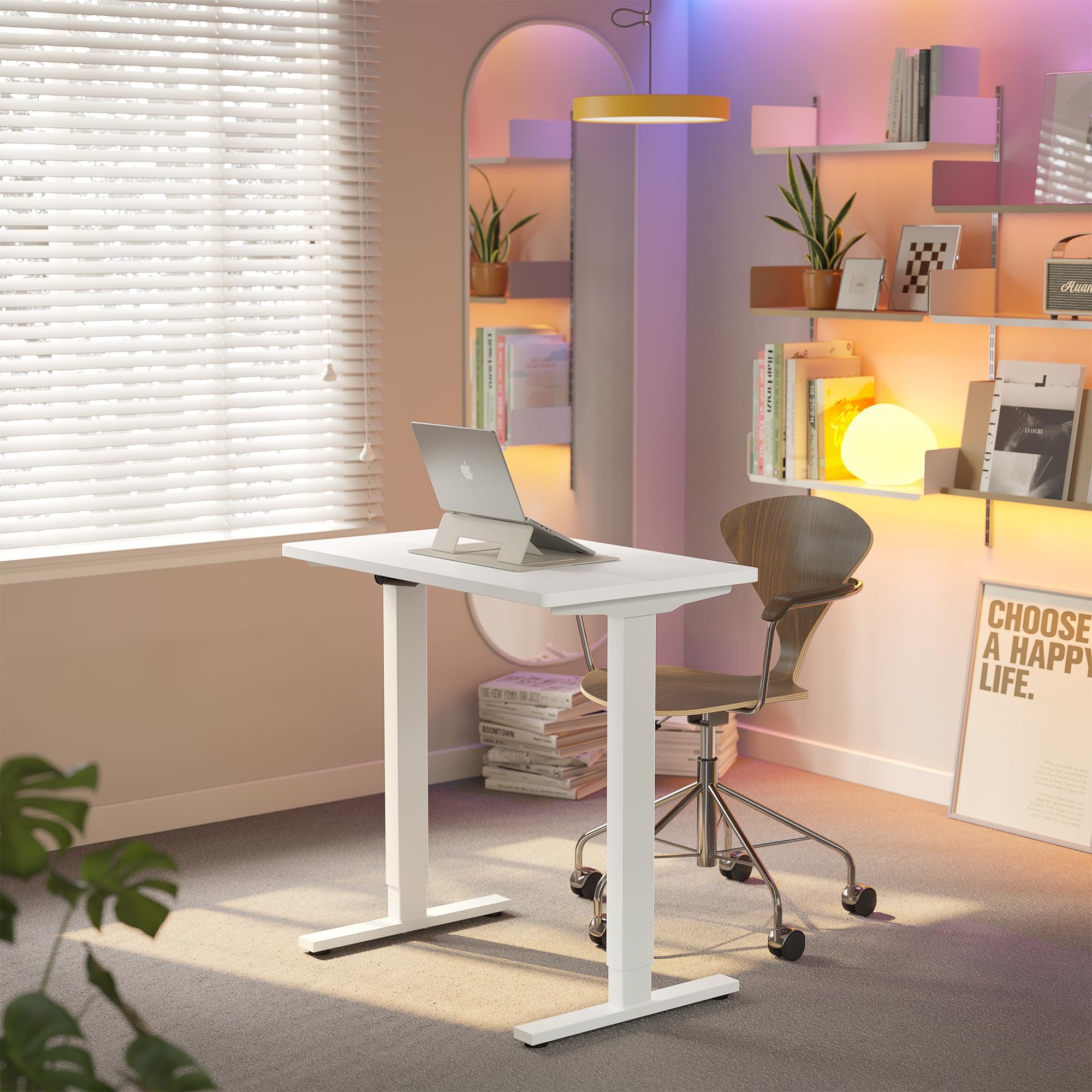 HUANUO Electric Standing Desk, 40 x 24 Inch Height Adjustable Computer Desk with Storage Bag, 4 Height Memory Settings, Sit Stand Up Desk for Home Office, Black - 40" x 24"