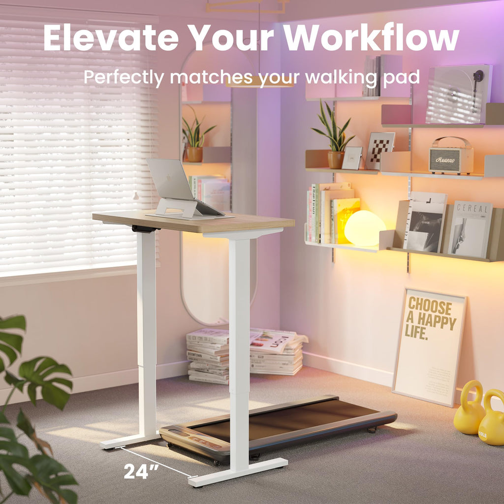 HUANUO Electric Standing Desk, 40 x 24 Inch Height Adjustable Computer Desk with Storage Bag, 4 Height Memory Settings, Sit Stand Up Desk for Home Office, Black - 40" x 24"