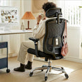 HUANUO Ergonomic Office Chair with 6D Armrest, Seat Depth Adjustment, Lumbar Support, Quiet Rubber Caster, High Back Mesh Gaming Chair with 3D Headrest, Big and Tall Desk Chair for Home Office, Black - 