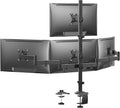 HUANUO Monitor Mount for 13-27 Inch Screens, Fully Adjustable Heavy Duty Monitor Desk Mount for 4 Screens with Swivel, Tilt, Rotation, Larger C-Clamp & Grommet Base, Each Arm Holds up to 22 lbs -
