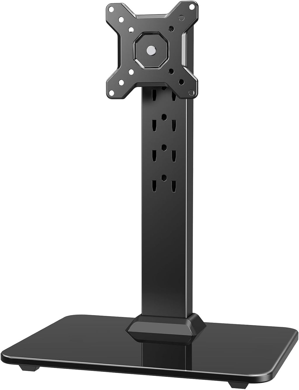 HUANUO Monitor Stand, Freestanding VESA Monitor Mount for 13″–34″ Screens up to 44 lbs, 5 Height Options, Swivel Desk Monitor Stand Riser with 360° Rotation, Tilt, 75x75mm/100x100mm VESA, HNTVS29 - 