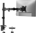 HUANUO Single Monitor Mount, Monitor Arm for 13”-32” Monitors up to 17.6 lbs, Adjustable Stand with 16” Max Height, Desk Mount with C-Clamp and Grommet Base, VESA 75x75mm or 100x100mm -