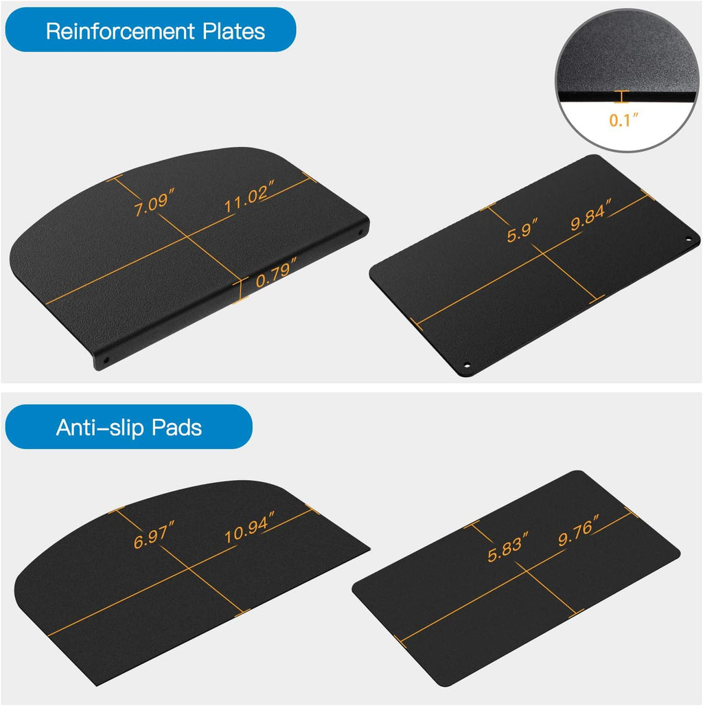 HUANUO Steel Monitor Mount Reinforcement Plate for Thin, Glass and Other Fragile Tabletop, Steel Bracket Plate Fits Most Monitor Stand C Clamp Installation -