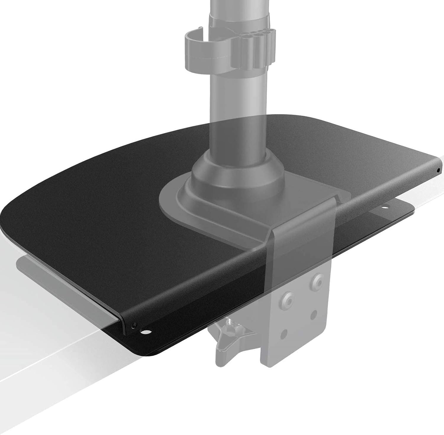 HUANUO Steel Monitor Mount Reinforcement Plate for Thin, Glass and Other Fragile Tabletop, Steel Bracket Plate Fits Most Monitor Stand C Clamp Installation -
