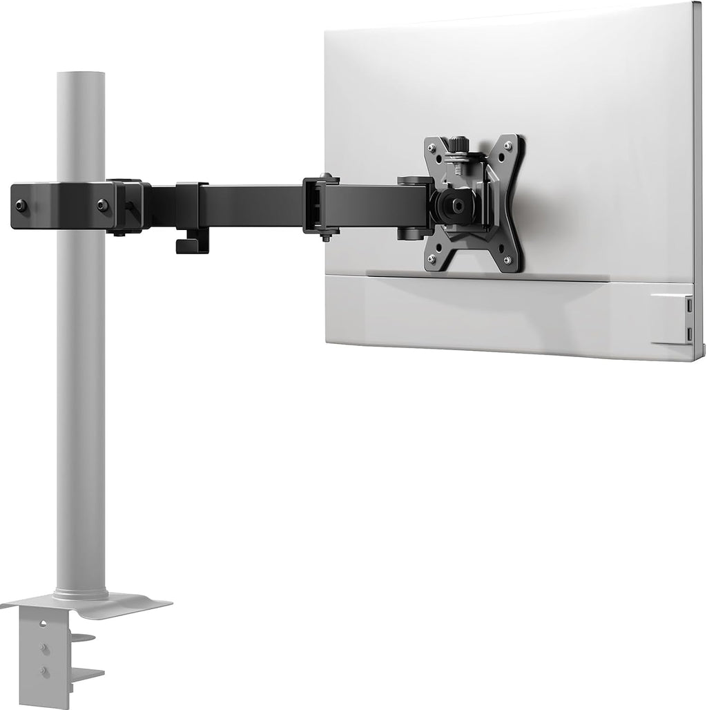 HUANUO Universal Full Motion Pole Mount Monitor Arm, Fits 13–32 Inch Screen | VESA Mount Bracket Fits Existing and Desk Pole, Office or Gaming Setup, Rack, RV, Outdoor Pole, 75mm or 100mm, Holds 22 lbs -