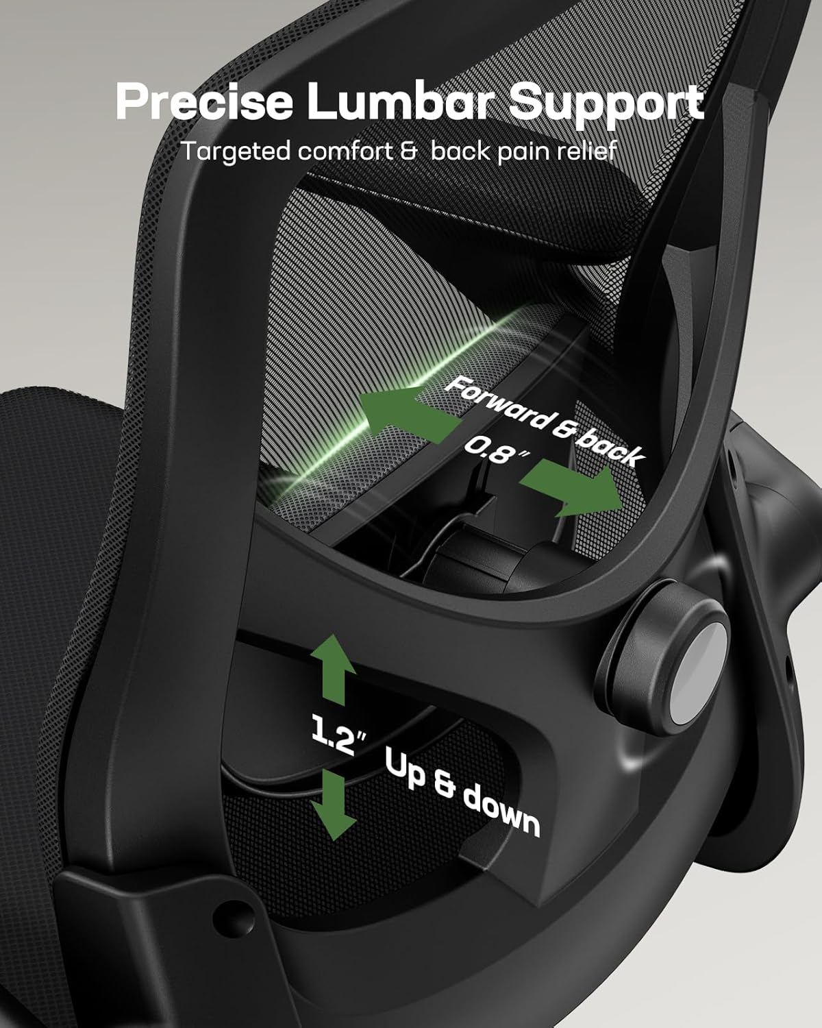 Marsail Ergonomic Mesh Office Chair High Back Desk Chair Adjustable Lumbar Support with Headrest Flip - Up Liftable Arms Swivel Computer Task Chair for Big and Tall People - 