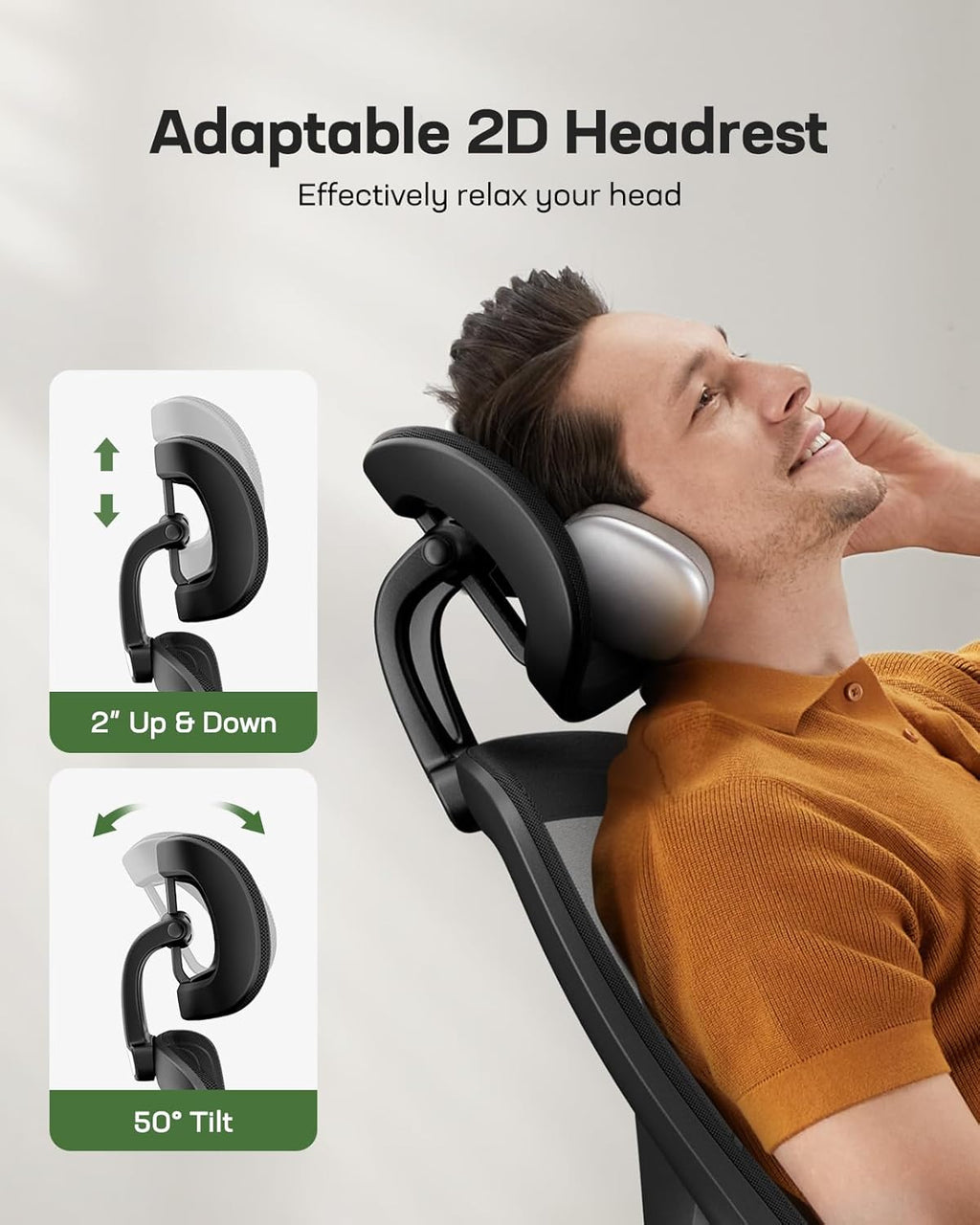 Marsail Ergonomic Mesh Office Chair High Back Desk Chair Adjustable Lumbar Support with Headrest Flip - Up Liftable Arms Swivel Computer Task Chair for Big and Tall People - 